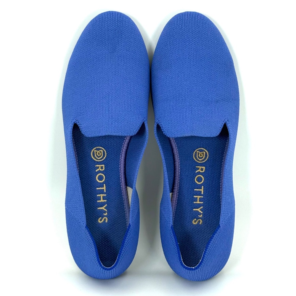 Rothys The Loafer Women 10 Blue Knit Flat Sustainable Casual Comfort Office - Picture 5 of 9